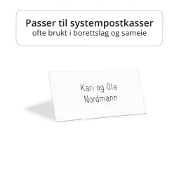 Systemkasseskilt - Hvit